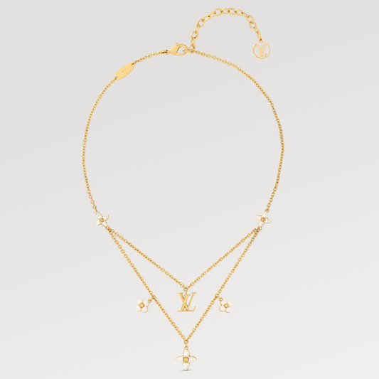 [Lumi Jewels]FLOWERGRAM GOLD MOP DOUBLE ROW NECKLACE