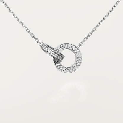 [Lumi Jewelry]LOVE  FULL DIAMOND PENDANT NECKLACE