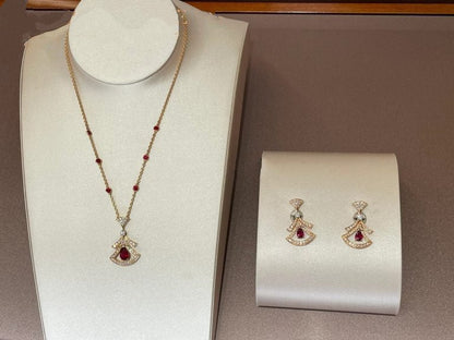 [Lumi Jewels]DREAM NECKLACE CARNELIAN DIAMOND PINK GOLD