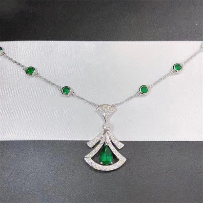 [Lumi Jewels]DREAM NECKLACE MALACHITE DIAMOND SILVER