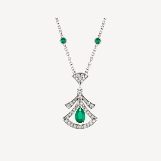 [Lumi Jewels]DREAM NECKLACE MALACHITE DIAMOND SILVER