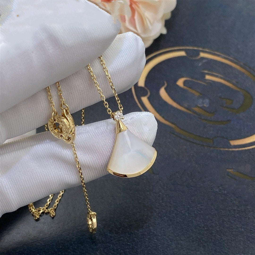 [Lumi Jewels]COLLIER RÊVE NACRE BLANCHE OR 1 DIAMANT