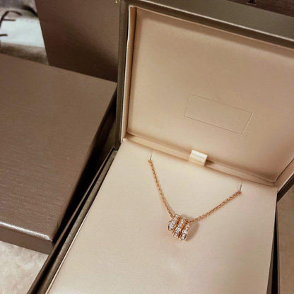 [Lumi Jewels]COLLIER SERPENTI OR ROSE DOUBLE BAGUE DIAMANT
