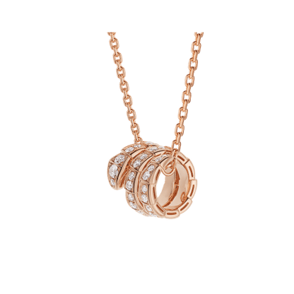 [Lumi Jewels]COLLIER SERPENTI OR ROSE DOUBLE BAGUE DIAMANT