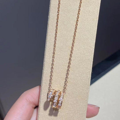 [Lumi Jewels]COLLIER SERPENTI OR ROSE DOUBLE BAGUE DIAMANT