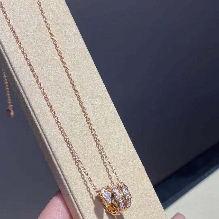 [Lumi Jewels]COLLIER SERPENTI OR ROSE DOUBLE BAGUE DIAMANT