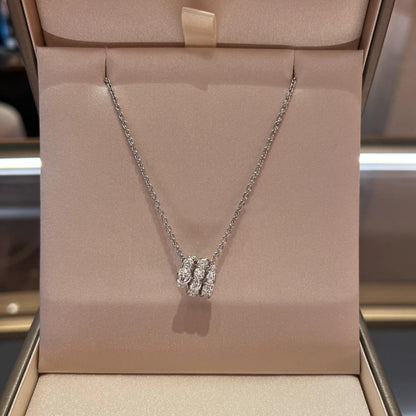 [Lumi Jewels]COLLIER SERPENT DOUBLE ANNEAU DIAMANT