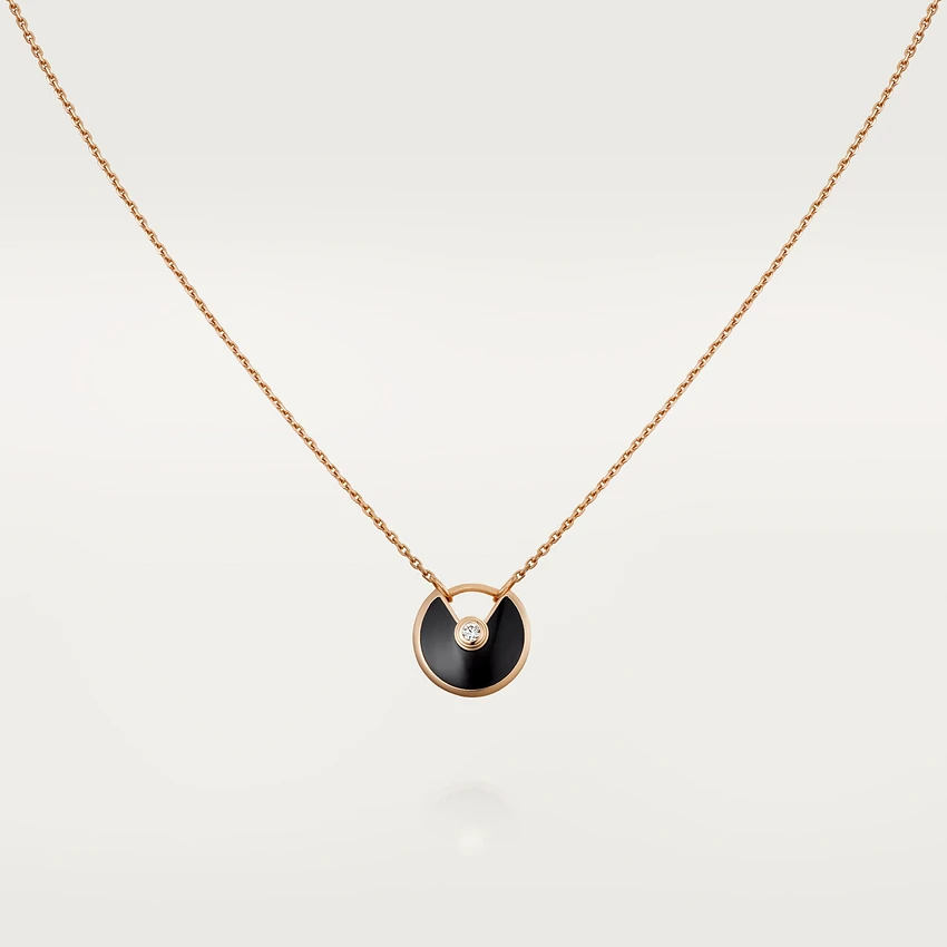 [Lumi Jewels]COLLIER ONYX OR ROSE AMULETTE