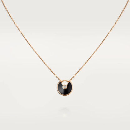 [Lumi Jewels]COLLIER ONYX OR ROSE AMULETTE