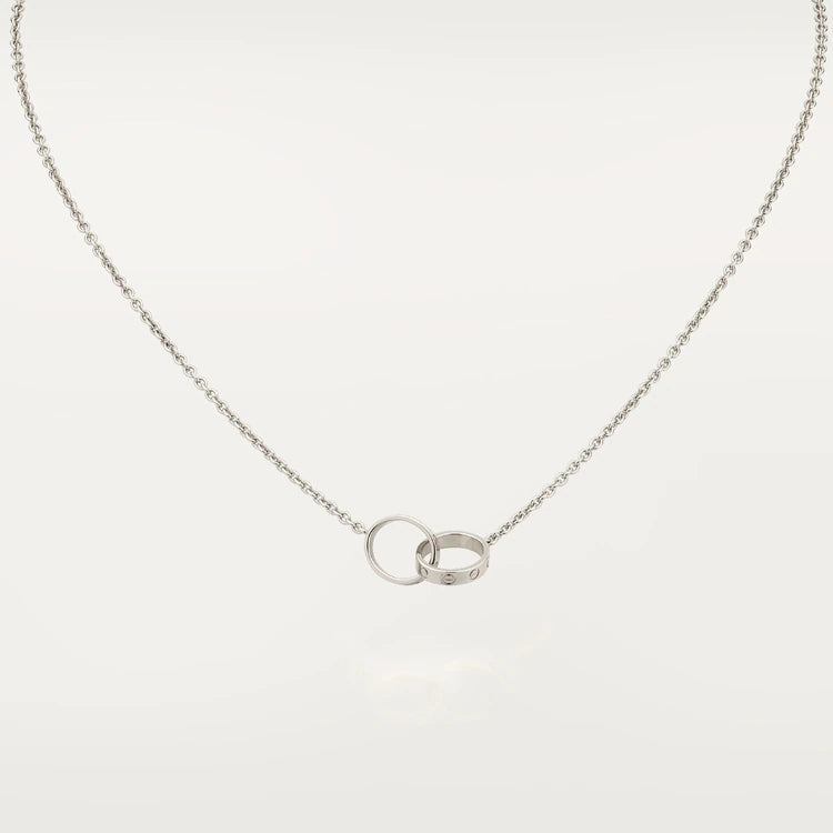 [Lumi Jewels]COLLIER LOVE OR ROSE ET ARGENT