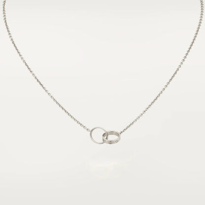 [Lumi Jewels]COLLIER LOVE OR ROSE ET ARGENT