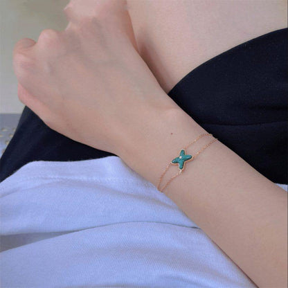 [Lumi Jewels]JEUX BRACELET MALACHITE PINK GOLD 1 DIAMOND