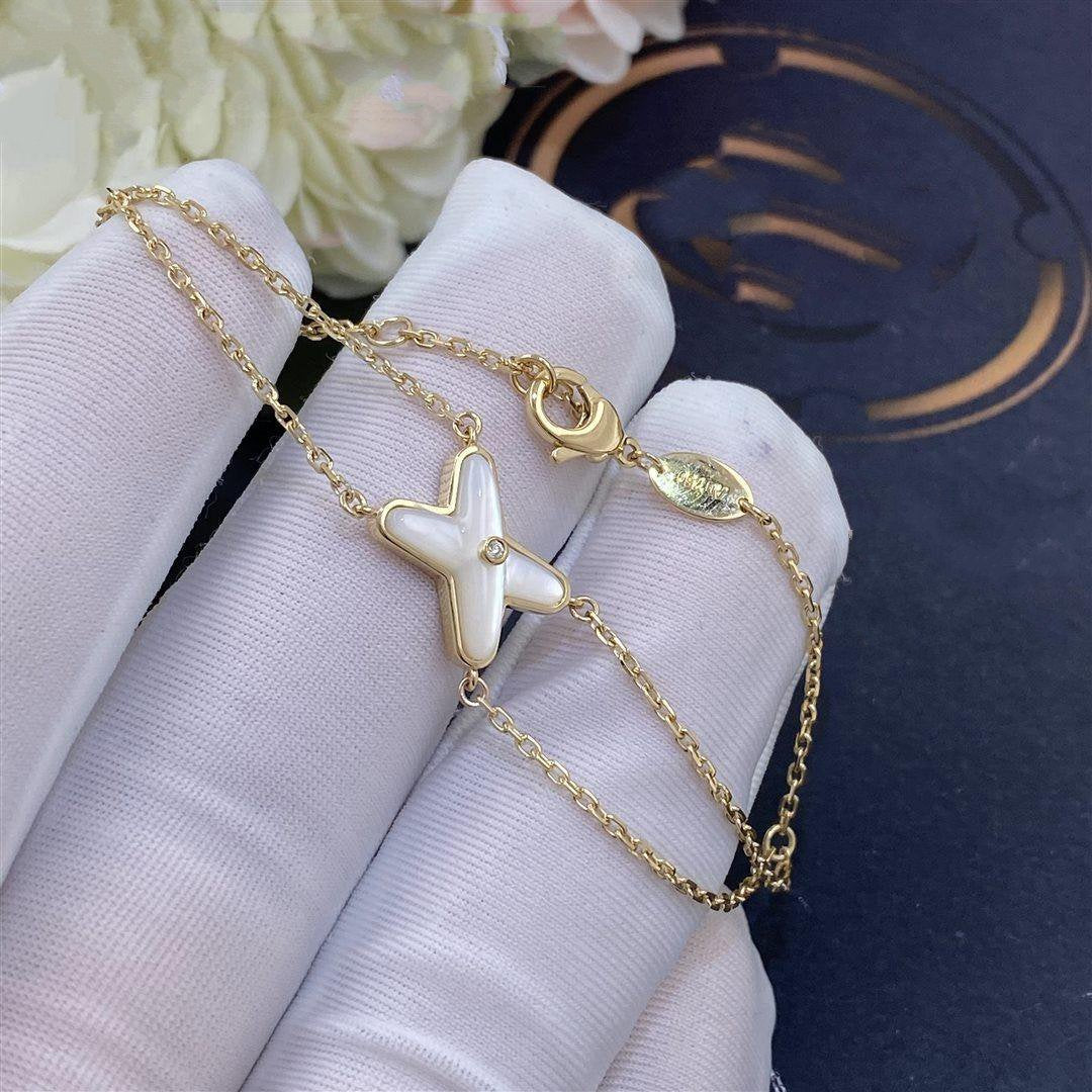[Lumi Jewels]JEUX BRACELET WHITE MOP GOLD 1 DIAMOND