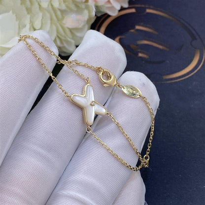 [Lumi Jewels]JEUX BRACELET WHITE MOP GOLD 1 DIAMOND