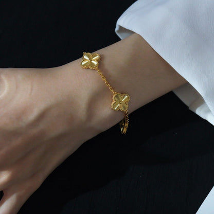 [Lumi Jewels]CLOVER 5 FLOWERS LASER BRACELET