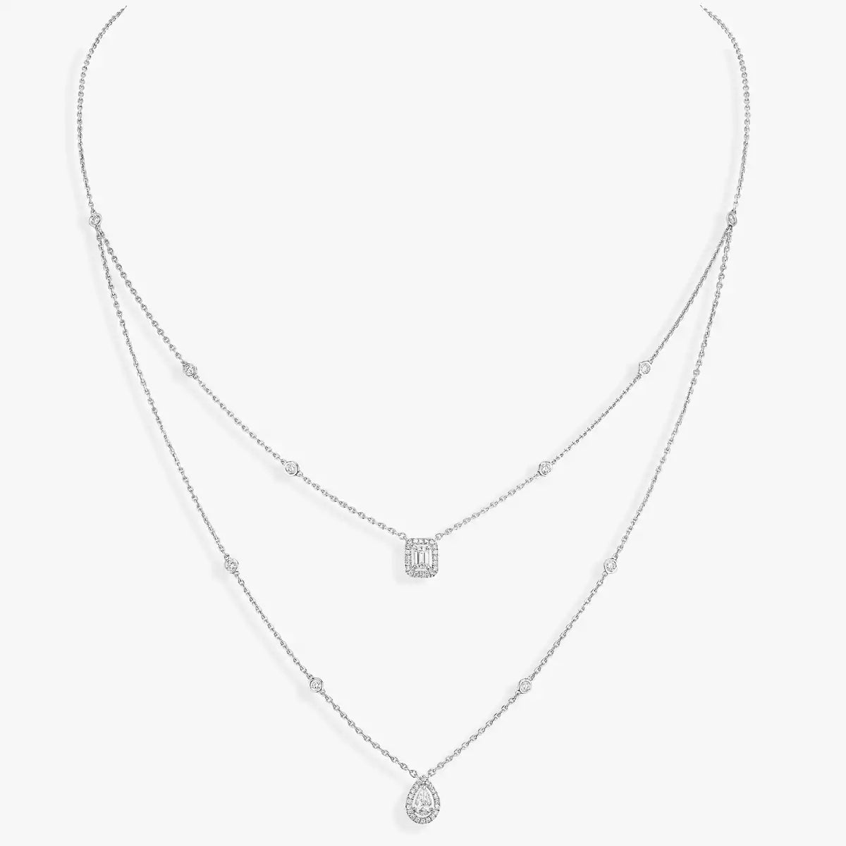 [Lumi Jewels]Diamond Necklace My Twin 2 Rows