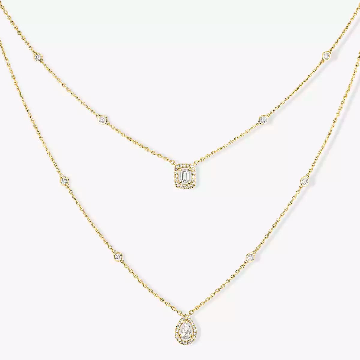 [Lumi Jewels]Diamond Necklace My Twin 2 Rows