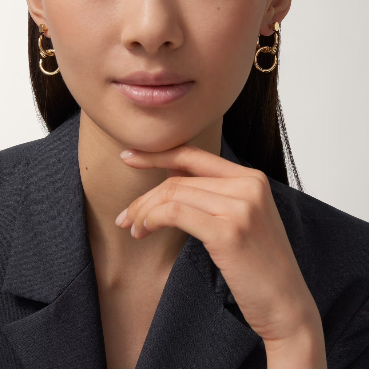 [Lumi Jewelry]JUSTE NO DIAMOND DOUBLE EARRINGS