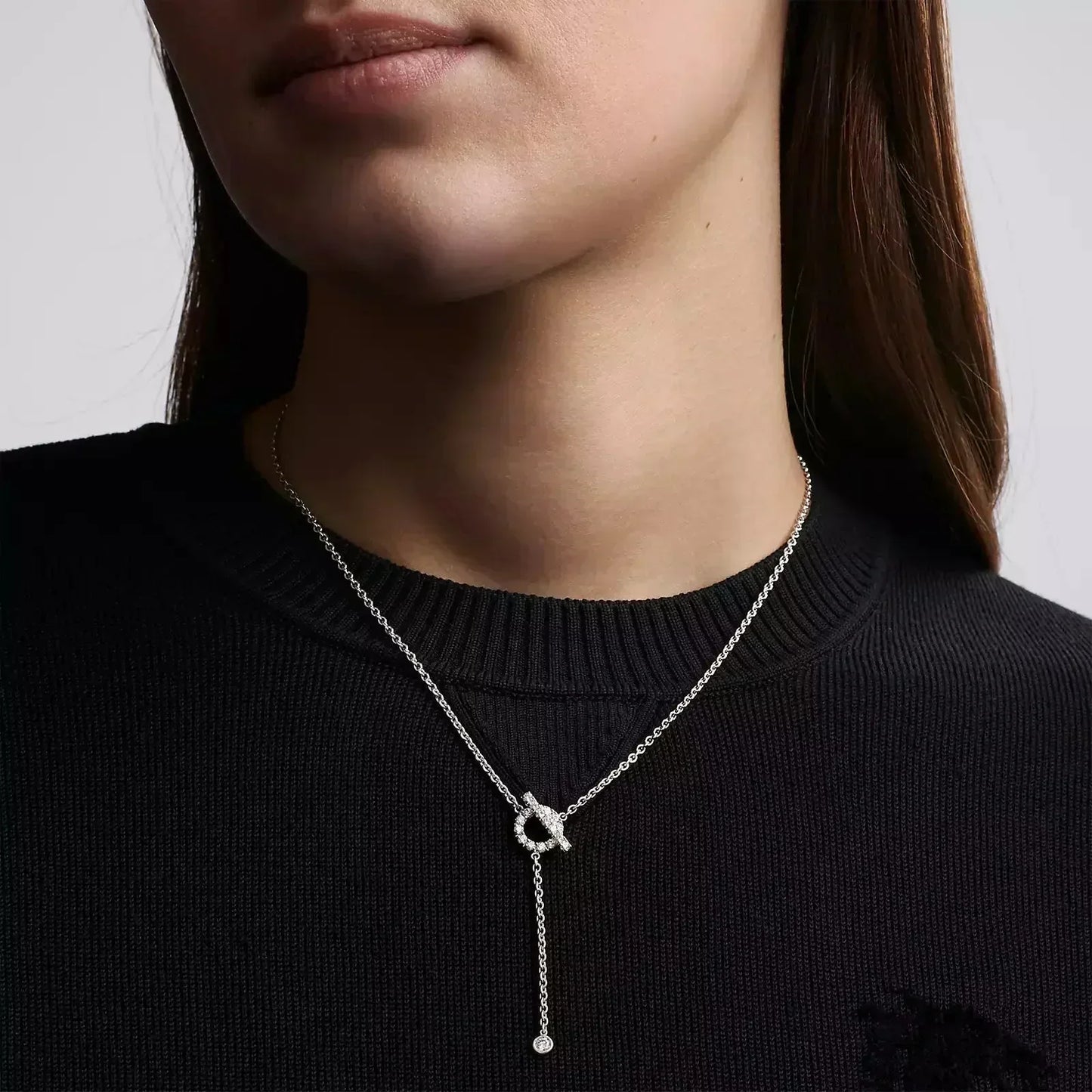[Lumi Jewels]FINESSE SILVER DIAMOND NECKLACE
