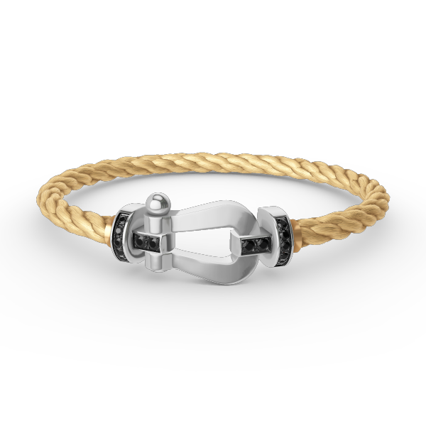 [Lumi Jewels]FORCE LARGE HORSESHOE BLACK DIAMOND BRACELET SILVER