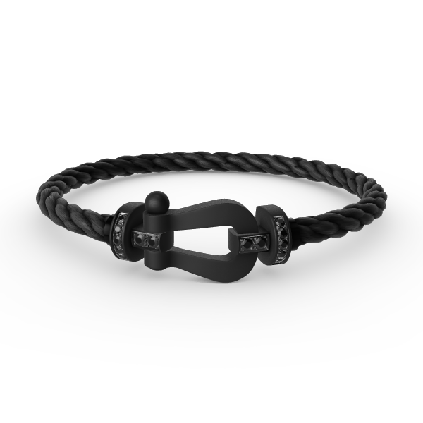 [Lumi Jewels]BRACELET SAMURAI NOIR EN FER À CHEVAL GRANDE SÉRIE FORCE