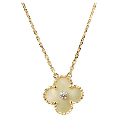 [Lumi Jewels]COLLIER TRÈFLE 15 MM DIAMANT OR NACRE