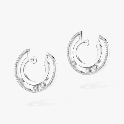 [Max Jewelry] Move Romane Small Diamond Hoop Earrings