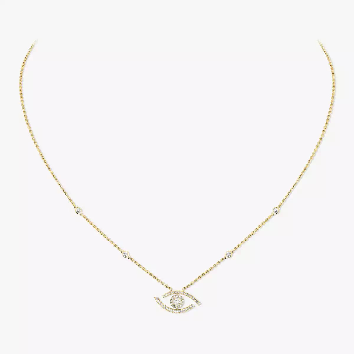 [Lumi Jewels]Pave_ Diamond Necklace Lucky Eye