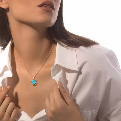 [Lumi Jewels]Lucky Move Diamond Necklace in Rose Gold and White Mother-of-Pearl