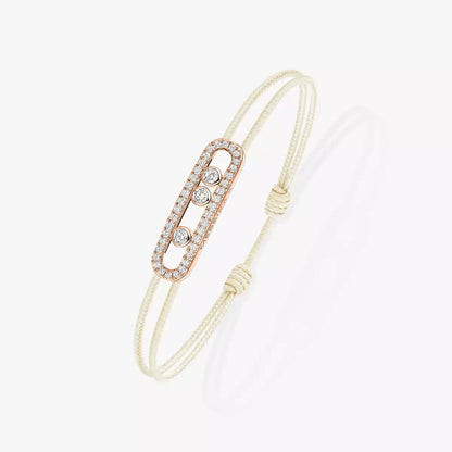 [Lumi Jewels]Messika Care(s) pink cord pav¨¦ bracelet
