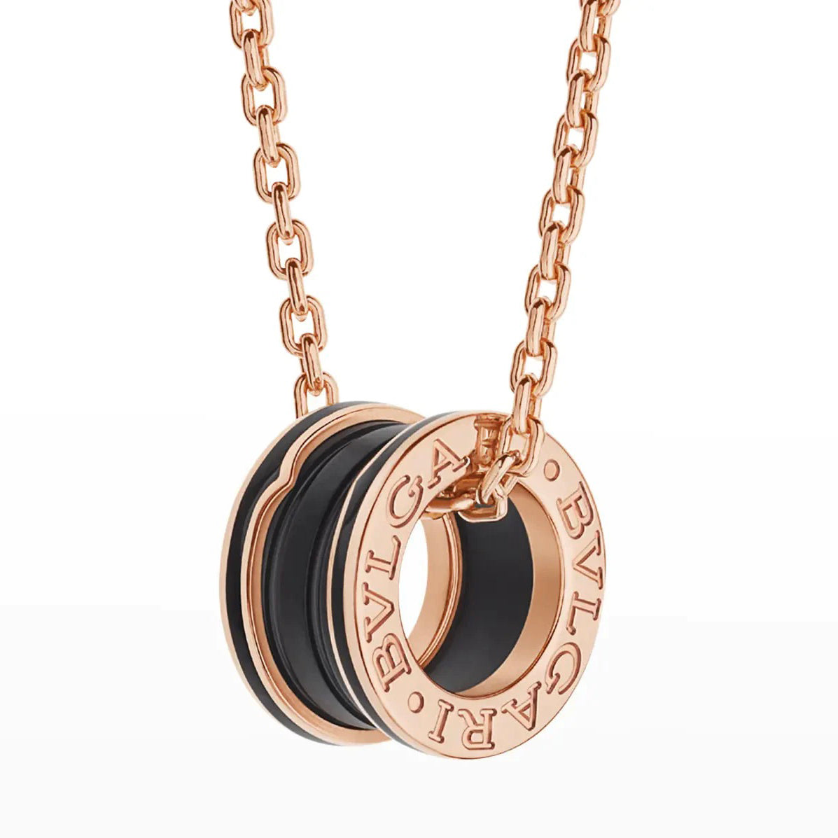 [Lumi Jewels]COLLIER ZERO 1 CÉRAMIQUE NOIRE OR ROSE