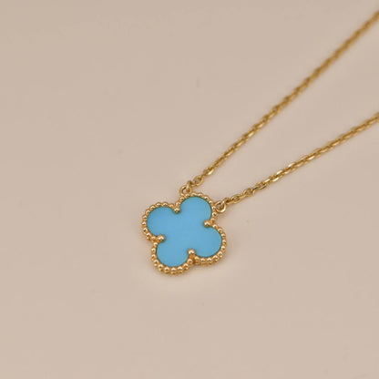 [Lumi Jewels]CLOVER 15MM VINTAGE TURQUOISE NECKLACE