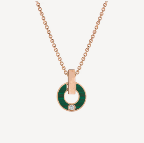 [Lumi Jewels]COLLIER GARI OR ROSE MALACHITE
