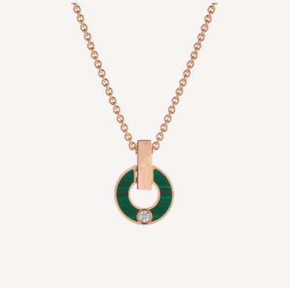 [Lumi Jewels]COLLIER GARI OR ROSE MALACHITE