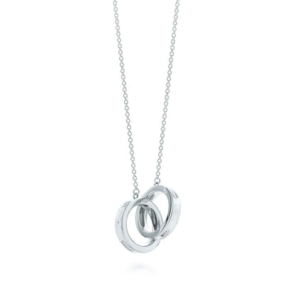 [Lumi Jewelry]INTERLOCKING CIRCLES PENDANT SILVER SMALL NECKLACE