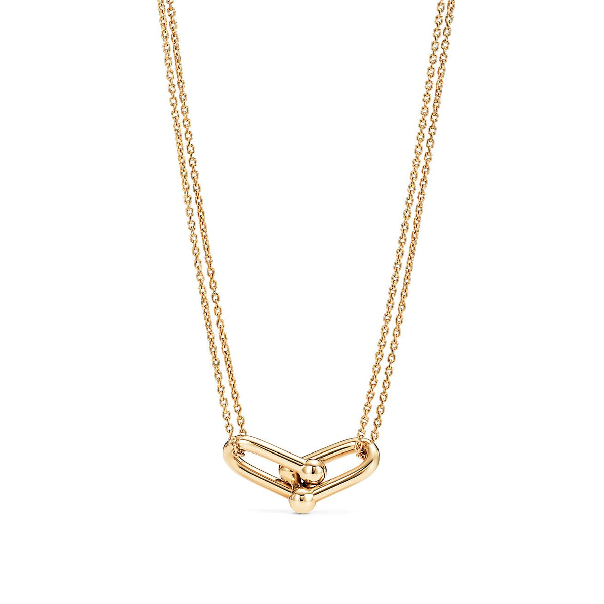 [Lumi Jewelry]HARDWEAR GOLD DOUBLE LINK NECKLACE