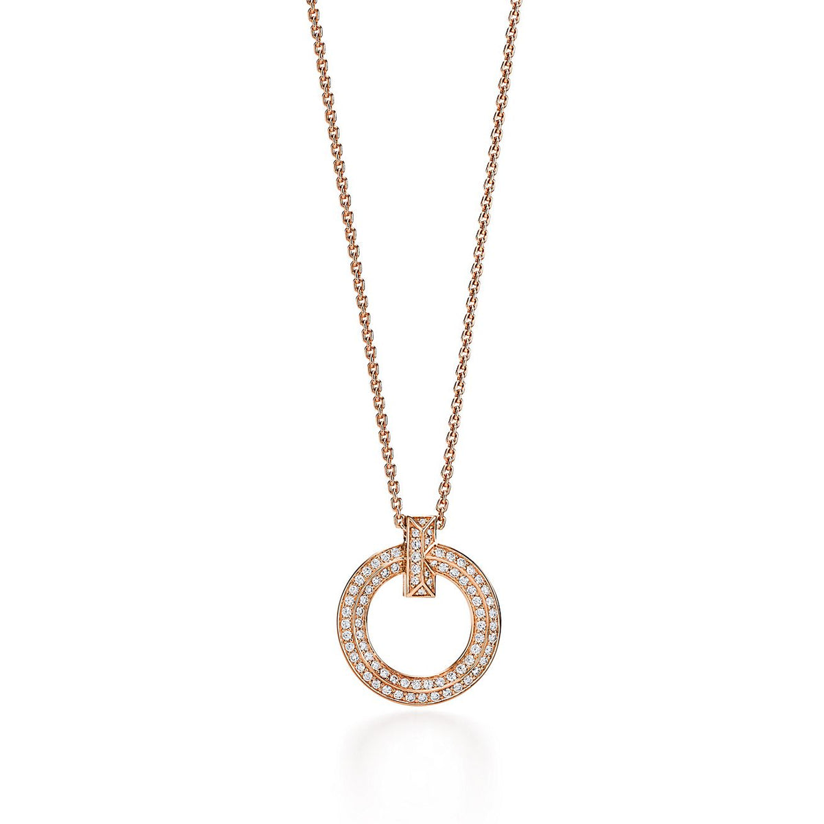 [Lumi Jewelry]T1 CIRCLE DIAMOND PAVED MEDIUM NECKLACE