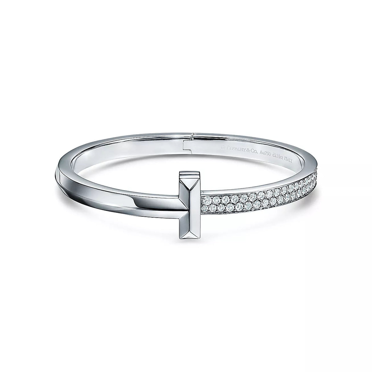 [Lumi Jewelry]WIDE DIAMONDS HINGED BANGLE