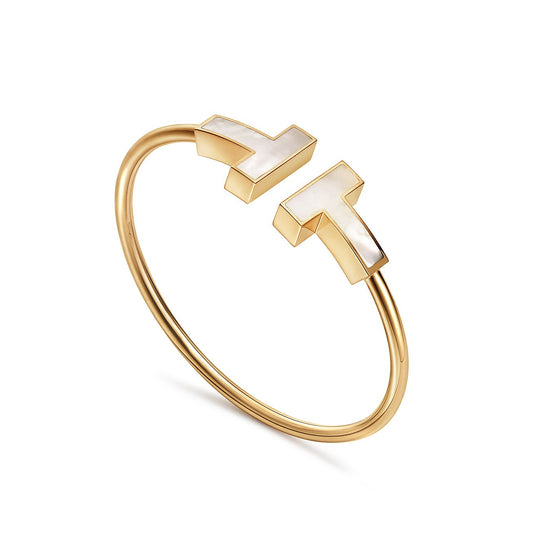[Lumi Jewelry]T WIDE MOP OPEN BRACELET