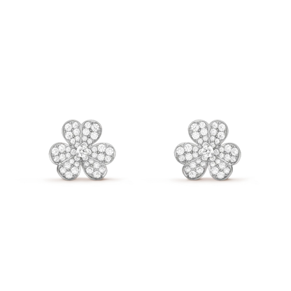 [Lumi Jewels]FRIVOLE SILVER FLOWER DIAMOND EARRINGS
