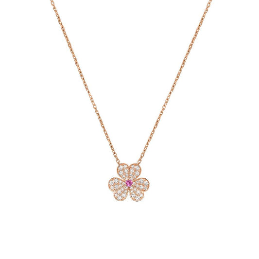 [Lumi Jewels]FRIVOLE ROSE GOLD FLOWER DIAMOND NECKLACE