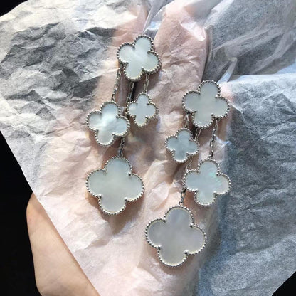 [Lumi Jewels]CLOVER EARRINGS WHITE MOP 4 MOTIFS SILVER