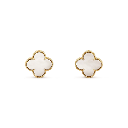 [Lumi Jewels]CLOVER MEDIUM 1 MOTIFS  WHITE MOP STUD EARRINGS