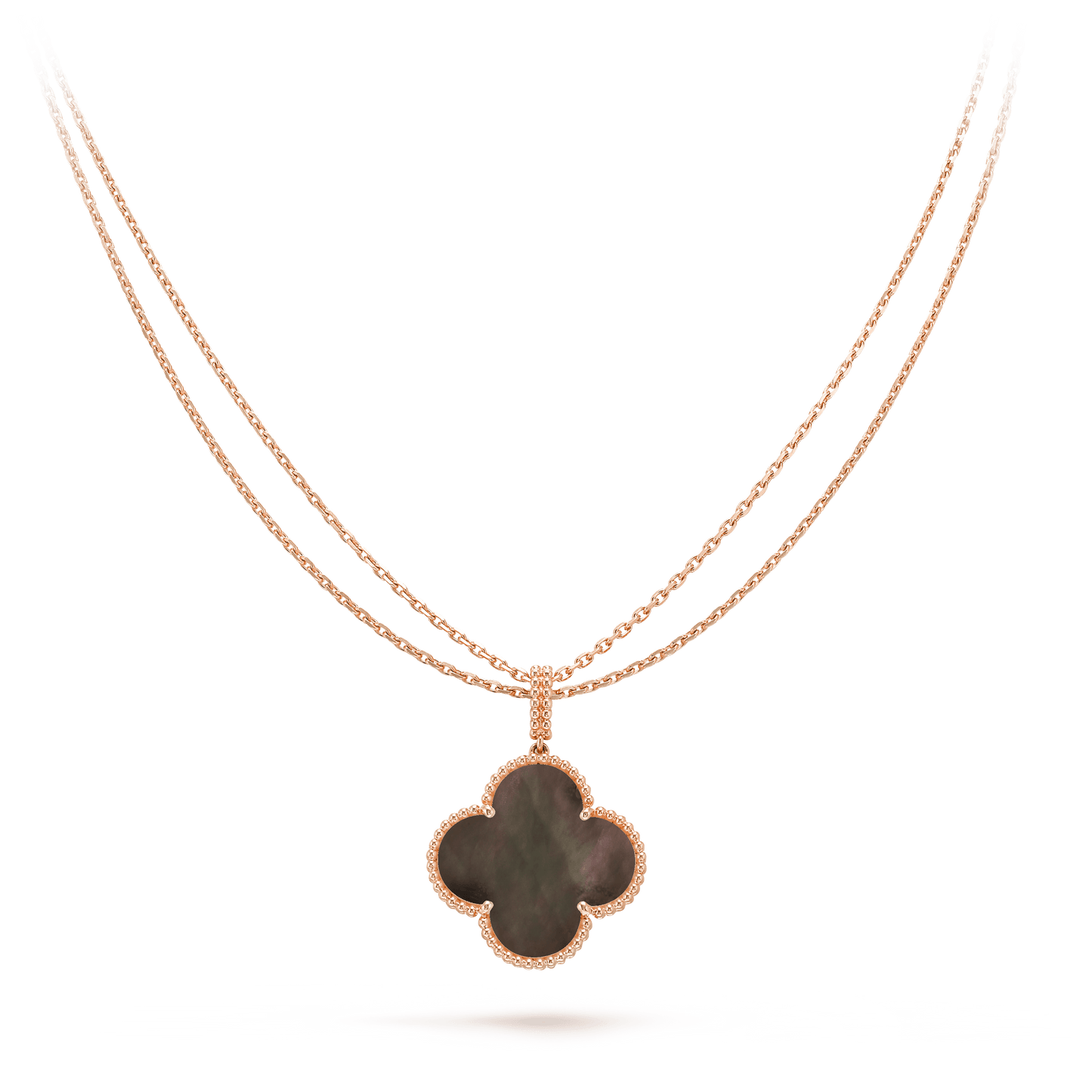 [Lumi Jewels]CLOVER 25MM GOLD DARK MOP BIG CLOVER NECKLACE