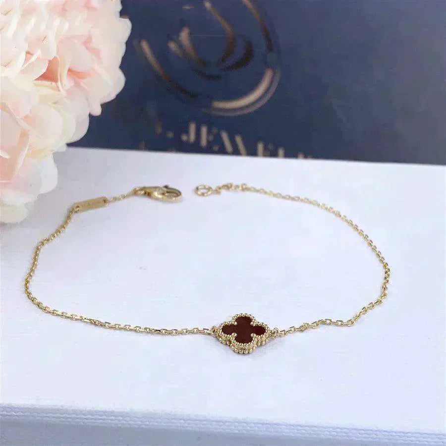[Lumi Jewels]BRACELET CLOCHETTE FLEUR UNIQUE CORNALINE