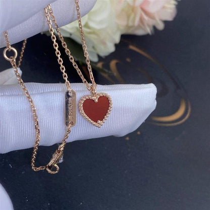 [Lumi Jewels]SWEET CLOVER CARNELIAN HEART NECKLACE