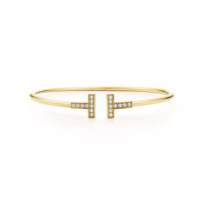 [Lumi Jewelry]T BRACELET 1.8MM GOLD DIAMOND