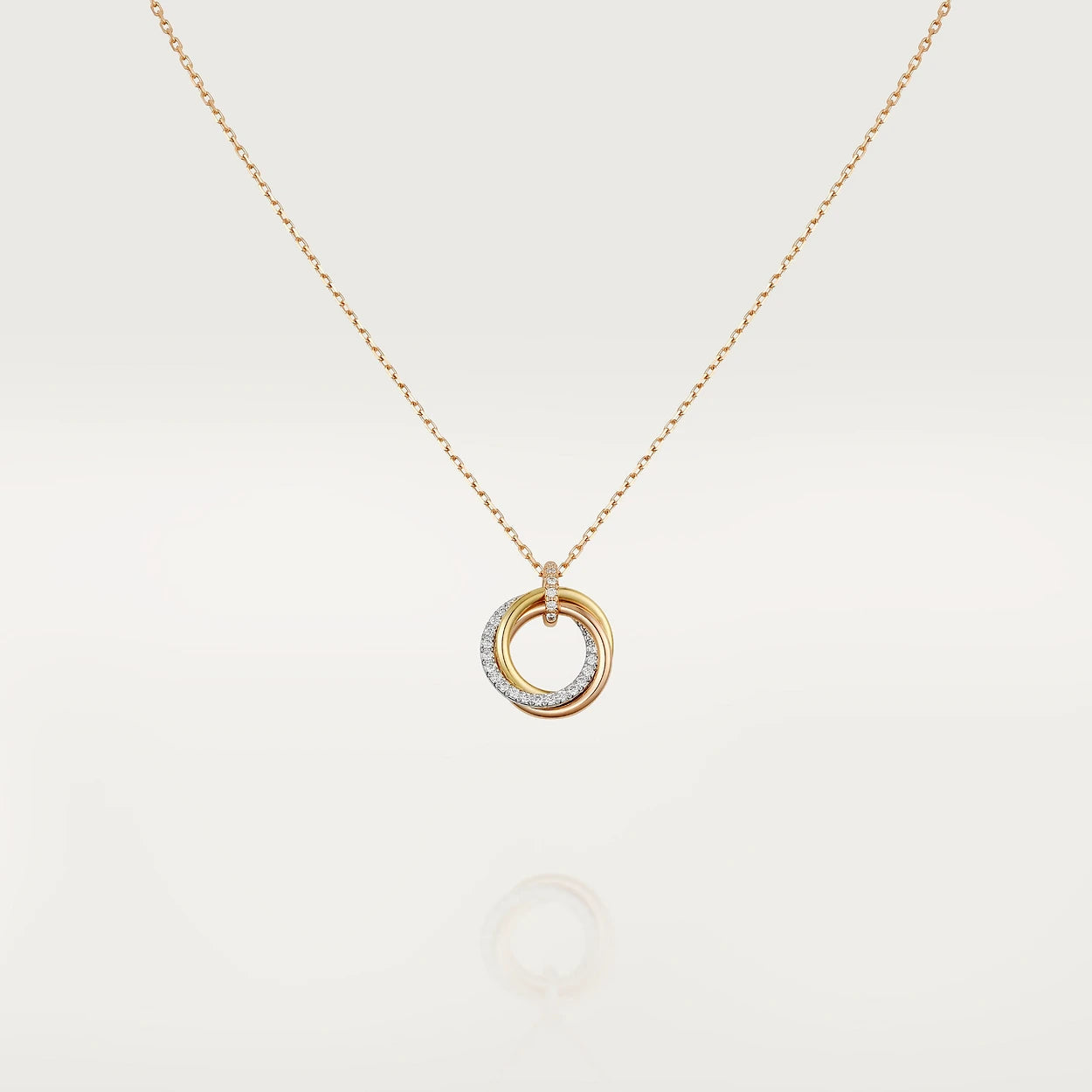 [Lumi Jewels]COLLIER TRINITY ARGENT OR OR ROSE DIAMANTS