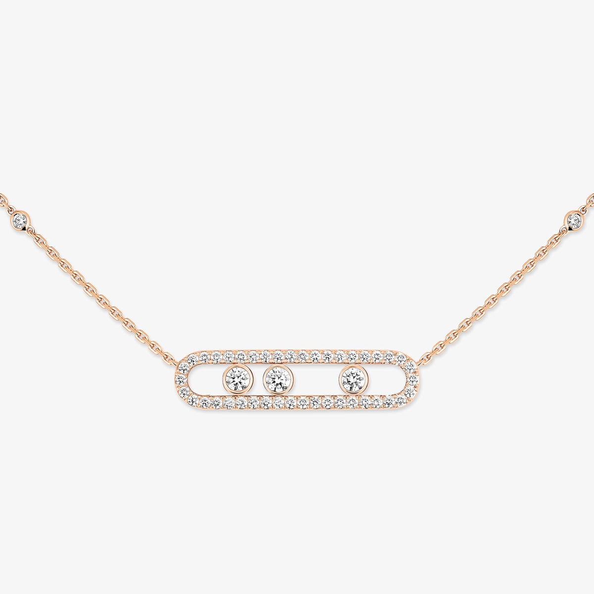 [Lumi Jewels] Move Pave_ Rose Gold Diamond Necklace
