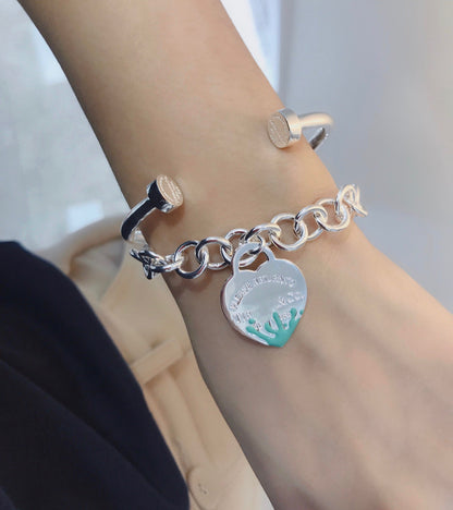 [Lumi Jewelry]LOVE HEART RETURN TO TIF SILVER BRACELET